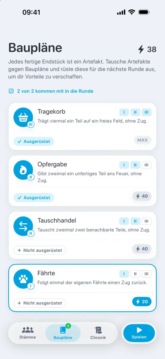 Baupläne mit Stufen und Ausrüstung